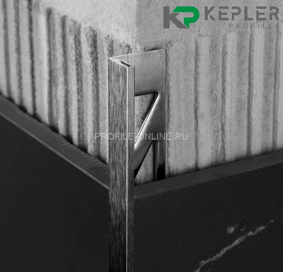 L-образный профиль 10х3 мм из нержавеющей стали SS 304 FSBP019-10 BS S.S.304 черный сатинированный 2.7 м