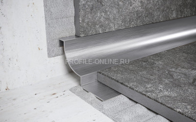 Нержавеющий профиль стальной для внутренних углов закладной округлый 10 мм FWR 10 S сатинированная сталь 270 см