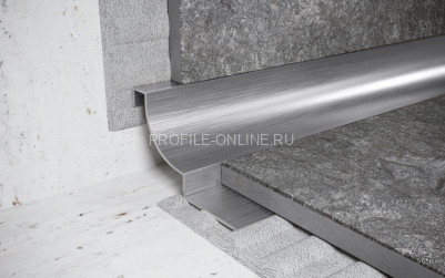 Нержавеющий профиль стальной для внутренних углов закладной округлый 10 мм FWR 10 S сатинированная сталь 270 см