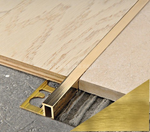 П-профиль латунный закладной 12 мм Progress Profiles PRFOS 125 шлифованный 2,7 м