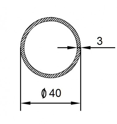 Алюминиевая труба 40х3 мм 3 м