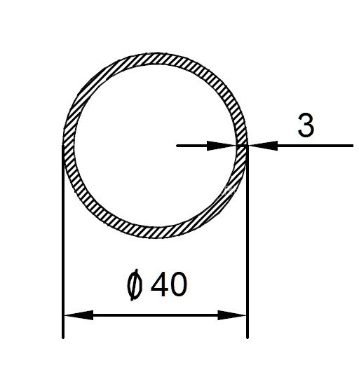 Алюминиевая труба 40х3 мм 3 м