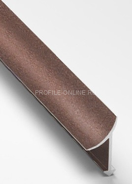 Алюминиевый внутренний угол для плитки закладной 10 мм PV30-14 розовый матовый 2,7 м