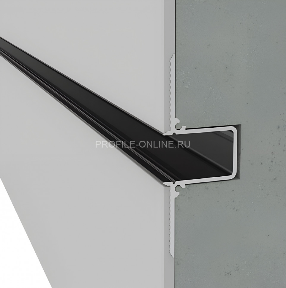 Теневая рейка разделительная алюминиевая Диал ТРР-15 черная 2 м