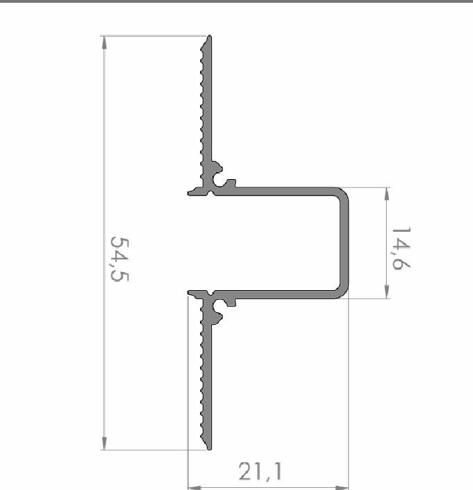 Теневая рейка разделительная алюминиевая Диал ТРР-15 черная 2 м