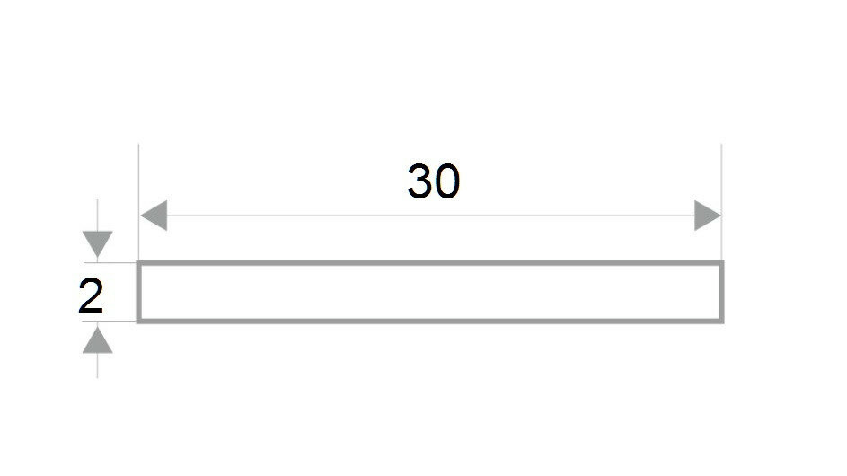 Алюминиевая полоса 30 мм серебристый муар (толщина полосы 2 мм) 3м