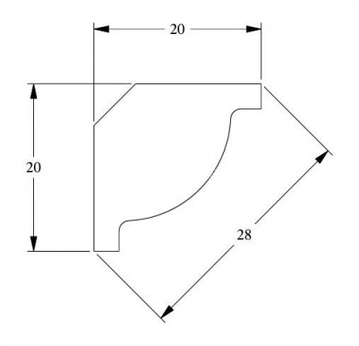 Гибкий потолочный плинтус Orac Decor Duropolymer CX132F белый полистирол 20х20 мм 200 см
