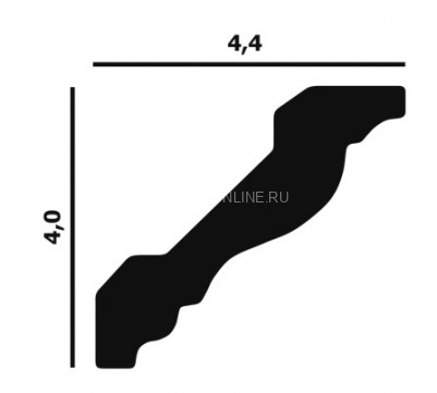 Потолочный плинтус Перфект Плюс P21 40 мм 200 см белый из ударопрочного полимера