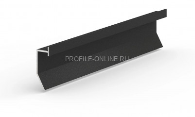 Теневой плинтус 11х24 мм скрытого монтажа универсальный алюминиевый Laconistiq Novel Regular черный муар 300 см зазор 30 мм