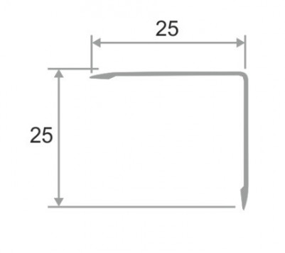 Уголок алюминиевый 25х25 мм ПН-25х25 бронза глянец 2,7 м