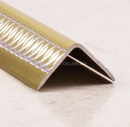 Алюминиевый уголок 20х20 мм ПН-20х20 гравировка золото матовое 2,7 м