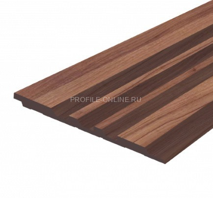 Отделочная стеновая декоративная панель с 3D эффектом Hiwood LV121 BR396 под дерево 120х12 мм из фитополимера 2,7 м