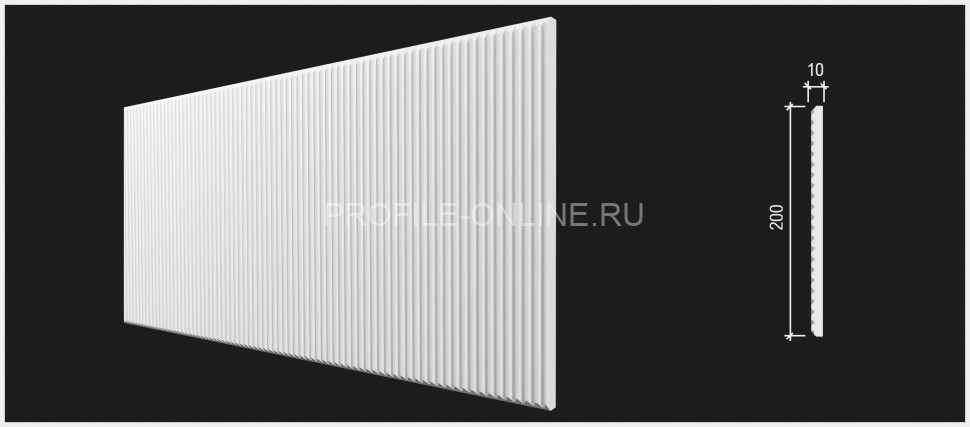 Отделочная стеновая декоративная панель 3D 200х10х3000 мм Decor-Dizayn DD925(3m) из полистирола белая, под покраску 3 м