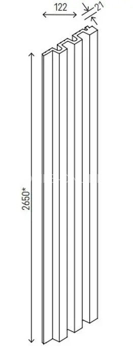 Стеновая реечная панель VOX LINERIO M PLUS-LINE черная 2650х122х21 мм