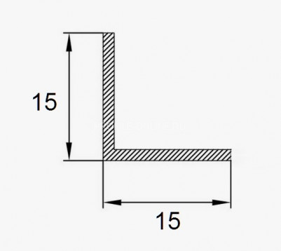 Алюминиевый уголок 15х15 мм ПБ15х15 черный муар 3 м