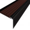 Алюминиевый угловой противоскользящий порог с резиновой вставкой 20х38 мм АУ-38-Чёрный темно-коричневый 3 м
