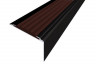 Алюминиевый угловой противоскользящий порог с резиновой вставкой 20х38 мм АУ-38-Чёрный темно-коричневый 3 м