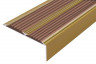Алюминиевый противоскользящий угловой порог 70х22 мм с резиновыми вставками АУ-70-Антик золото-коричневый 3 м