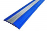Алюминиевый одноуровневый порог 45 мм с резиновой вставкой NoSlipper-Полоса синий 2,7 м