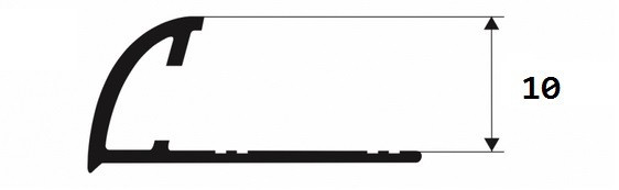 Латунный С-профиль 10 мм Progress Profiles PJOC 10 хром 2,7 м