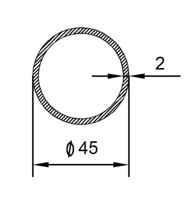 Алюминиевая труба 45х2 мм 3 м