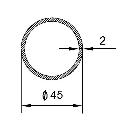 Алюминиевая труба 45х2 мм 3 м