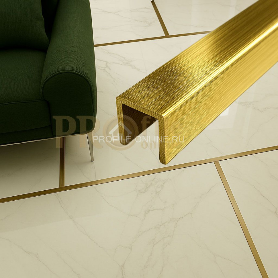 Латунный П-профиль PU 12 OS 12х12х12 шлифованный 2,7м