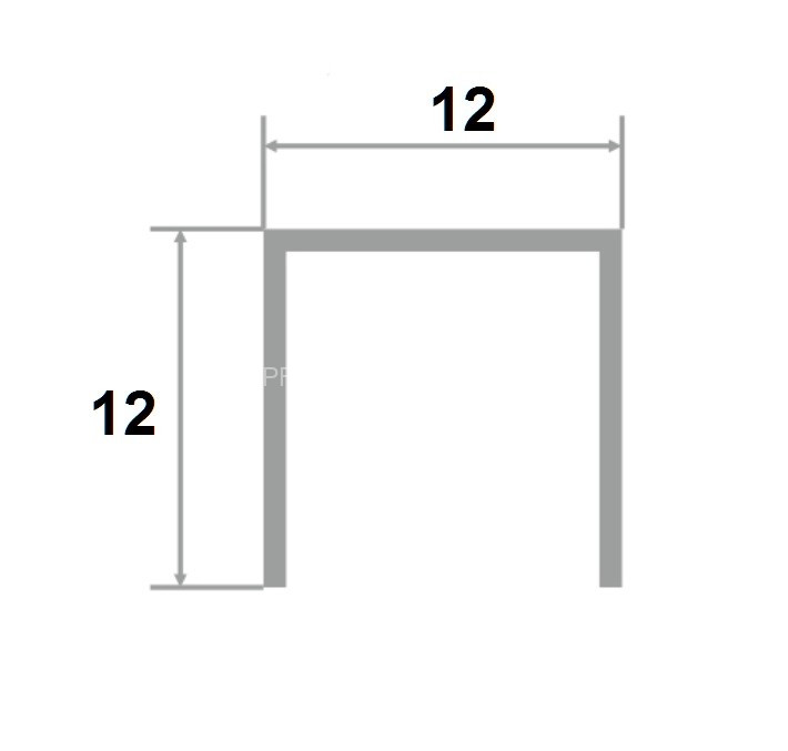 Латунный П-профиль PU 12 OS 12х12х12 шлифованный 2,7м