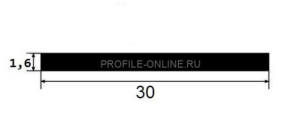 Алюминиевая полоса 30 мм серебро (толщина полосы 1,6 мм) 3м