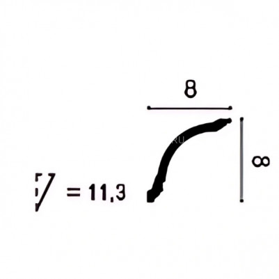 Гибкий потолочный плинтус Orac Decor Duropolymer CX199F белый дюрополимер 80х80 мм 200 см