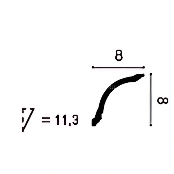 Гибкий потолочный плинтус Orac Decor Duropolymer CX199F белый дюрополимер 80х80 мм 200 см