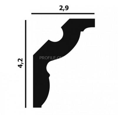 Потолочный плинтус Перфект Плюс P22 42 мм 200 см белый из ударопрочного полимера