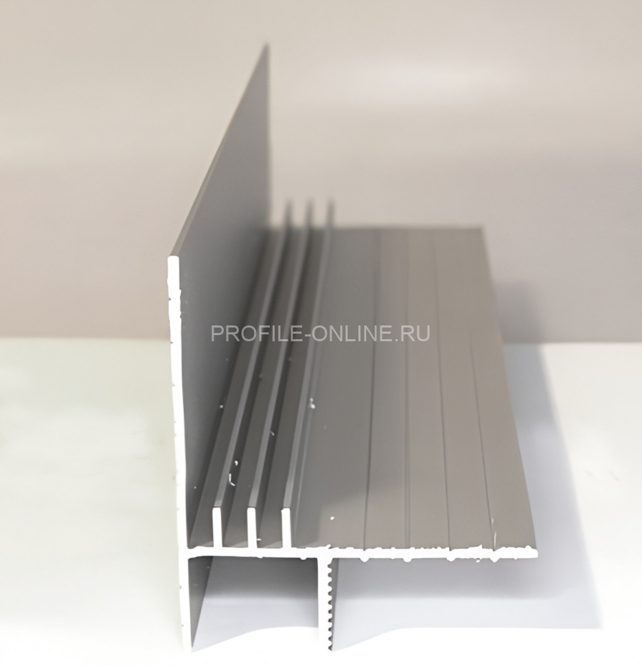 Теневой потолочный плинтус из алюминия Евротрим 7284.01 серебро 200 см