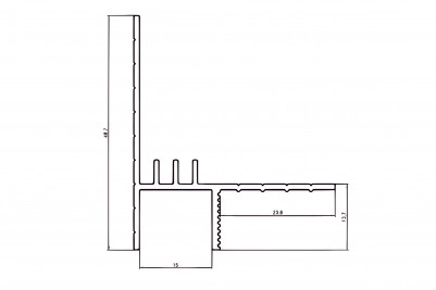 Теневой потолочный плинтус из алюминия Евротрим 7284.01 серебро 200 см