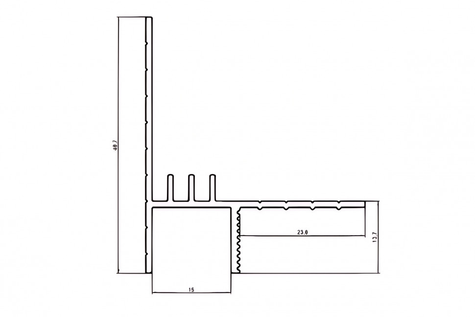 Теневой потолочный плинтус из алюминия Евротрим 7284.01 серебро 200 см