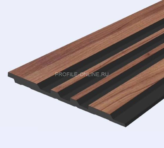 Отделочная стеновая декоративная панель с 3D эффектом Hiwood LV121 BR396K под дерево 120х12 мм из фитополимера 2,7 м