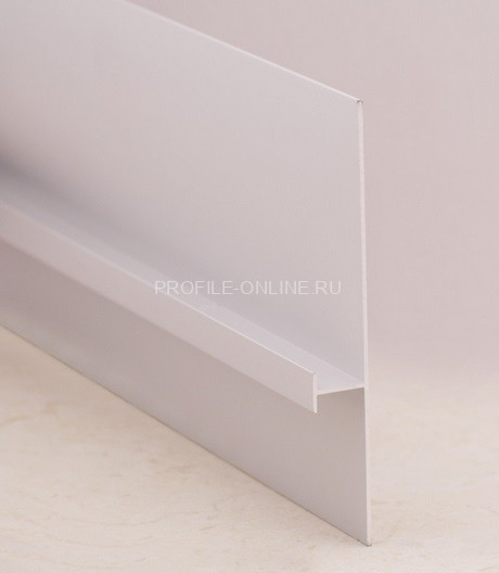 Алюминиевый плинтус скрытого монтажа для гипсокартона 111,5 мм ПЛ-141 серебро матовое 3 м