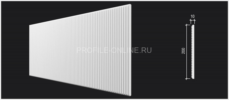 Отделочная стеновая декоративная панель 3D 200х10х2000 мм Decor-Dizayn DD925 из полистирола белая, под покраску 2 м