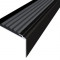 Алюминиевый угловой противоскользящий порог с резиновой вставкой 20х38 мм АУ-38-Чёрный черный 3 м