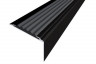 Алюминиевый угловой противоскользящий порог с резиновой вставкой 20х38 мм АУ-38-Чёрный черный 3 м