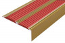 Алюминиевый противоскользящий угловой порог 70х22 мм с резиновыми вставками АУ-70-Антик золото-красный 3 м