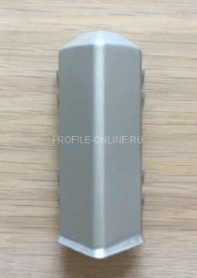 Наружный уголок для напольного плинтуса ПТ-110 ПВХ серебро
