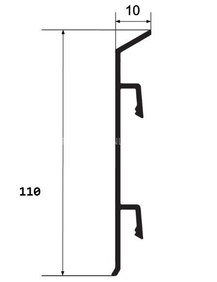 Наружный уголок для напольного плинтуса ПТ-110 ПВХ серебро