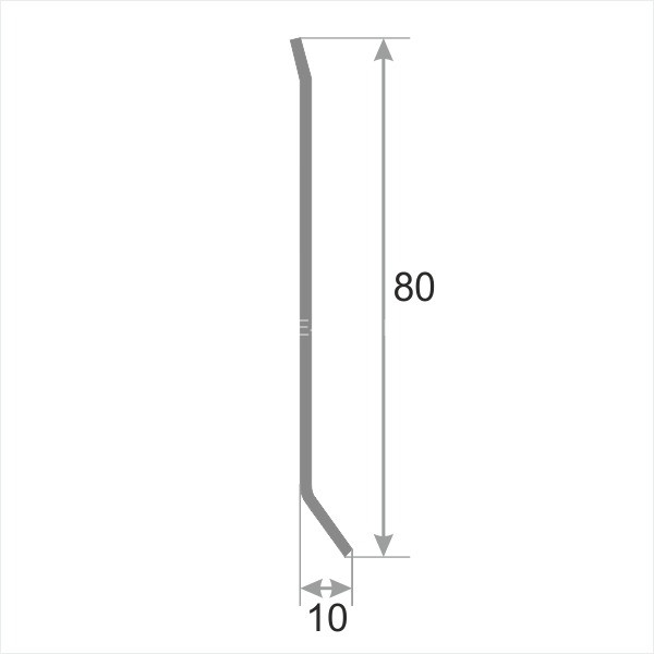 Плинтус для пола 80 мм из нержавеющей стали SY044-80H серебро глянец браш 2.5 м