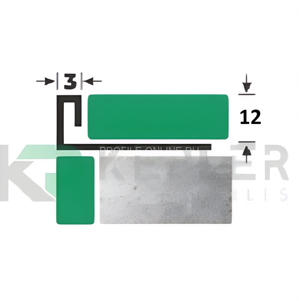 L-образный профиль 12х3 мм из нержавеющей стали SS 304 FSBP019-12 S S.S.304 сатинированный 2.7 м