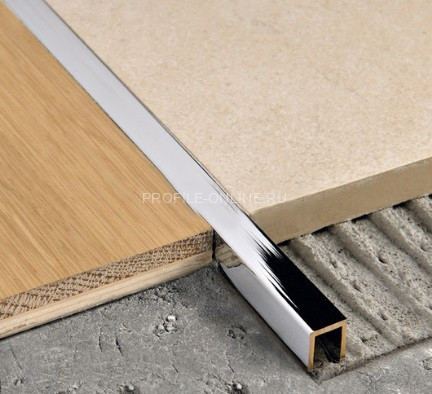 Латунный П-профиль PU 1508 OC 8х15х8 хром 2,7м