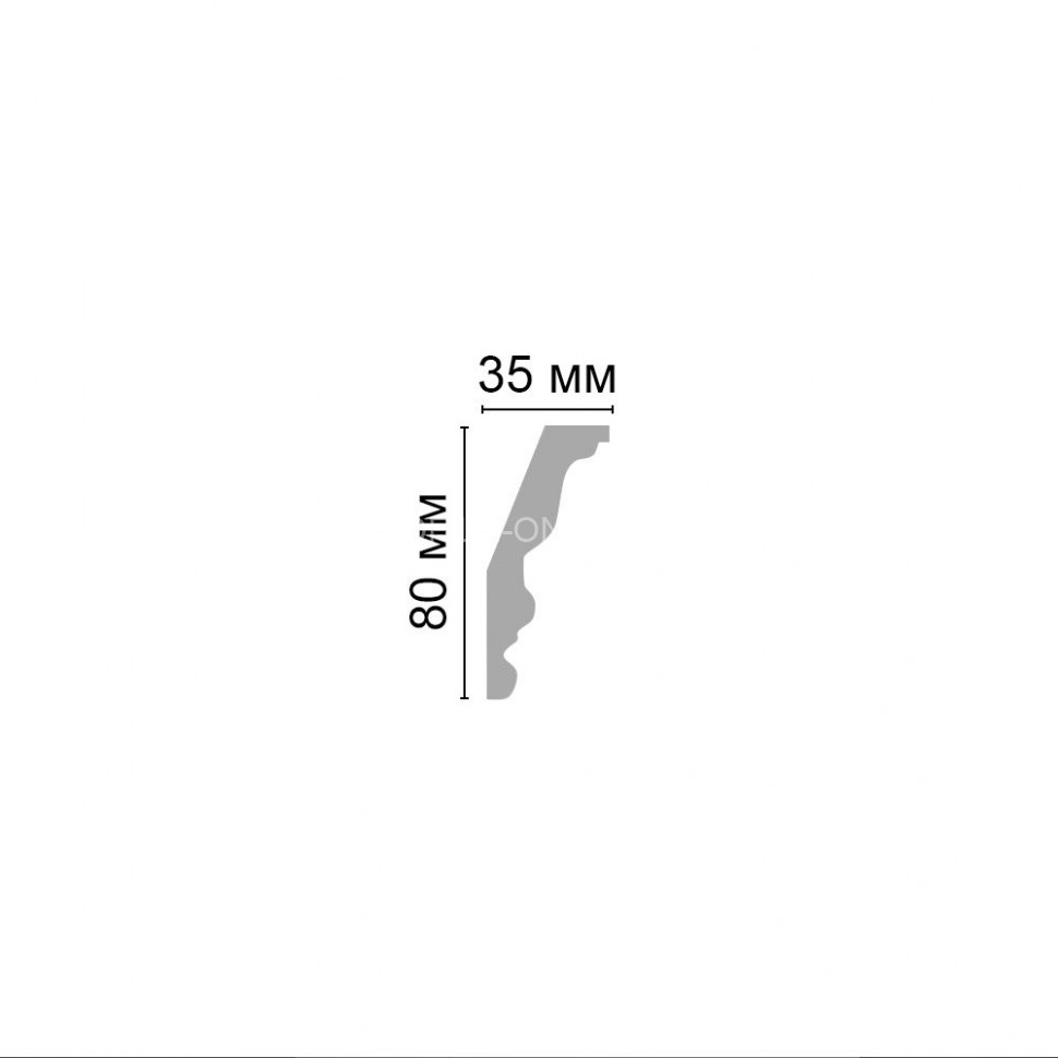 Плинтус потолочный с рисунком интерьер с карнизом DECOMASTER DT-33 (80x35x2400) из полиуретана, белый под покраску