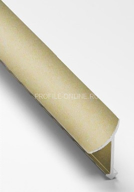 Алюминиевый внутренний угол для плитки закладной 10 мм PV30-16 титан матовый 2,7 м