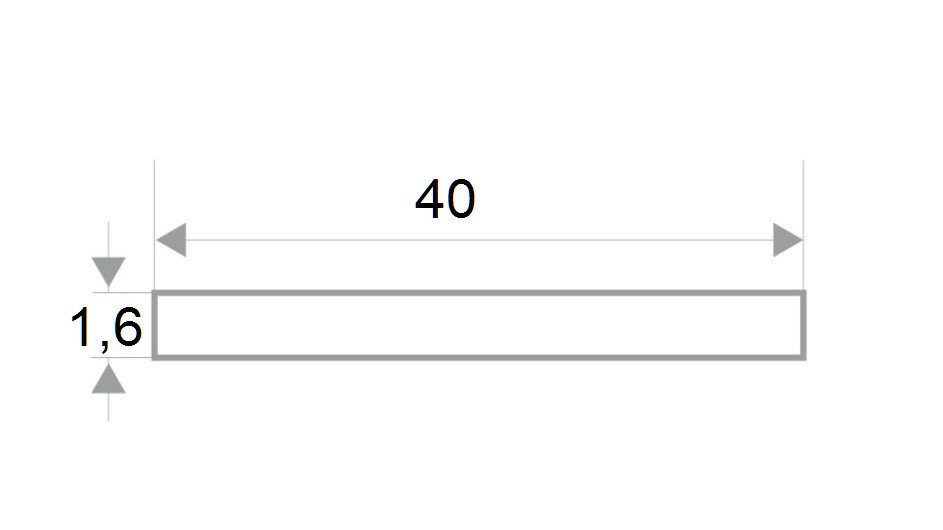 Алюминиевая полоса 40 мм антрацит муар (толщина полосы 1,6 мм) 3м