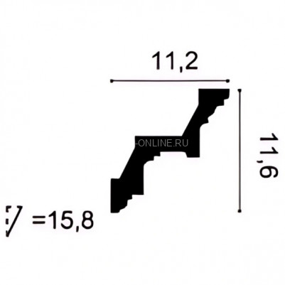 Гибкий потолочный плинтус Orac Decor Purotouch C211F белого цвета из полиуретана 116х112 мм 200 см